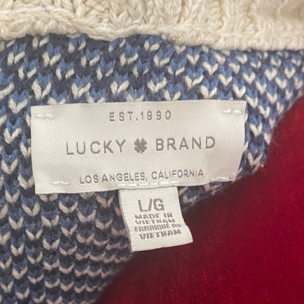 Lucky Like New Cozy Geometric Knit Cardigan sz L - Picture 6 of 9